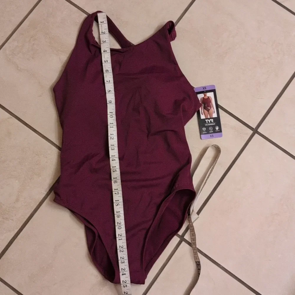 NEW TYR One Piece Swimsuit Wine Purple Red Color Size XS